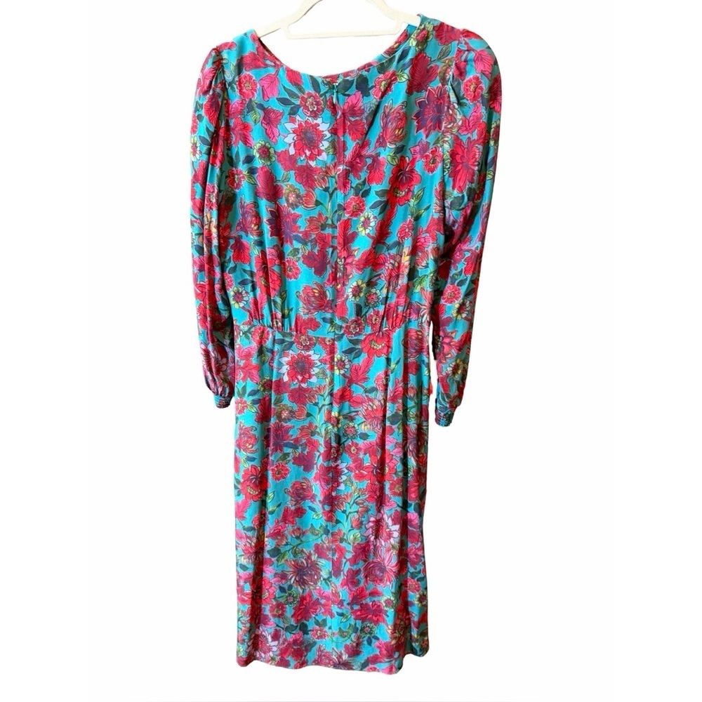 Talbots Petite Romantic Floral Side-Tie Midi Dress | 12P 🌸 - Picture 10 of 16